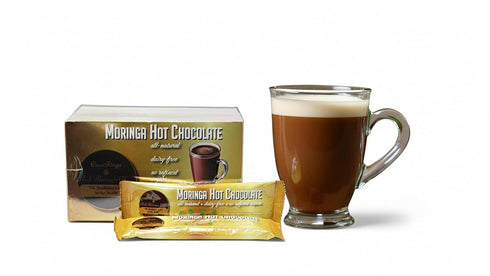 CocoRinga Moringa Hot Chocolate Cacao (LARGE box) First Natural Keto Non-dairy Hot Cocoa, Caffeine Free, Low Carb, High