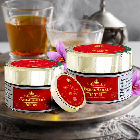 100% 0.106 oz (3 Behal Sahab Pure Saffron - Gram), Premium Quality, Handpicked Kashmiri Kesar, Natural & Aromatic