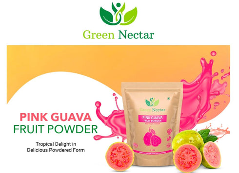 GREEN NECTAR (1 lb (16 Oz 1 Pack) Pink Guava Fruit Powder Bag), Unsweetened, Non-GMO, Vegan and Gluten Free