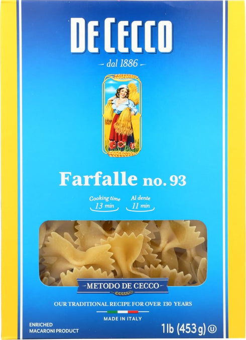 De Cecco Pasta Farfalle 16.0 OZ (Pack of 2)