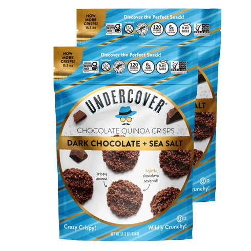 Undercover Snacks Undercover Chocolate Quinoa Crisps - Dark Chocolate + Sea Salt Quinoa Crisps