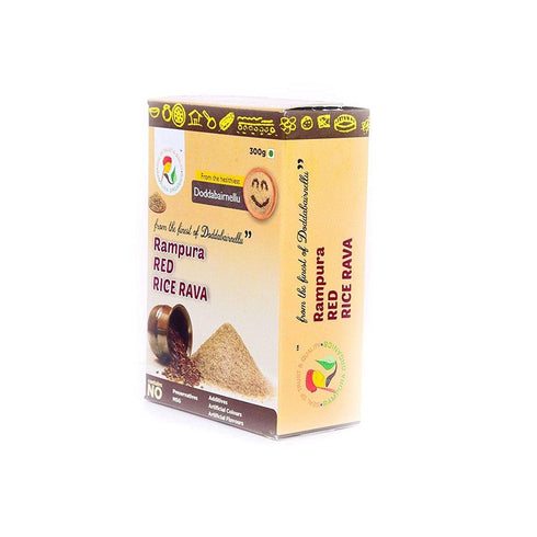 Rampura Organics (Pack 2,Each 300Grams) (Karnataka) Organic Red Rice Flour, No Artificial,Color & Preservatives -