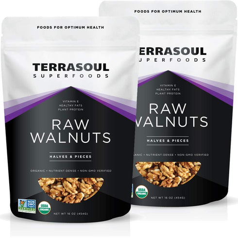 Terrasoul Superfoods Organic Raw Walnuts, 2 Lbs (2 Pack) - Chandler Variety