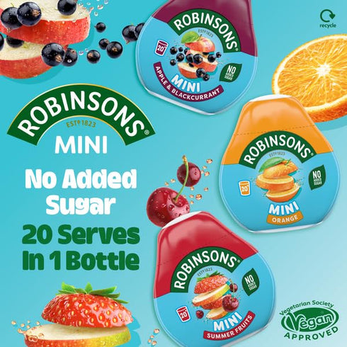 Robinsons 6 Count Mini - No Added Sugar - Low Calorie - Orange