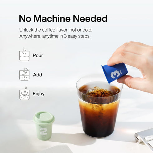 No.1-6 100% 6 Packets Saturnbird Super Instant Coffee Pods, Specialty Cold Brew Freeze-dried Coffee, Light/Medium/Dark