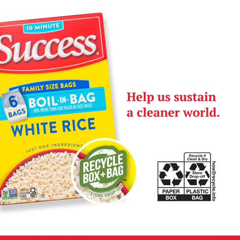 32-Ounce Success Boil-in-Bag Rice, White Rice, Quick and Easy Rice Meals, Box