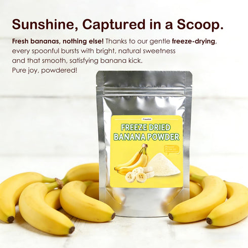 Fraunitsh 7.05oz (7.05oz) Freeze Dried Banana Powder, Natural Bananas Powder Fruit Powder for Smoothies Baking Desserts