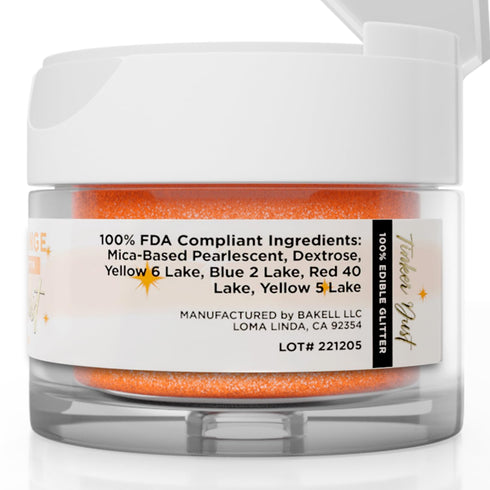 Bakell Pumpkin Orange Tinker Dust (5g, 1x Jar) Edible Glitter for Desserts, Food, and Beverages!