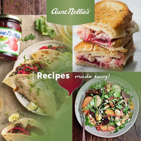 (15oz, 2-Pack) Aunt Nellies Sliced Beets Artisanal Sweet Tangy Crunchy Side Dish Pantry Staple