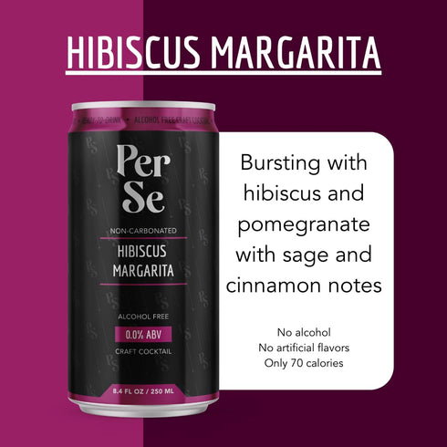 Pack 6 Pack Canned Alcohol Free Mocktail Variety of Hibiscus Margarita, Mojito, and Paloma - Premium All Natural Craft