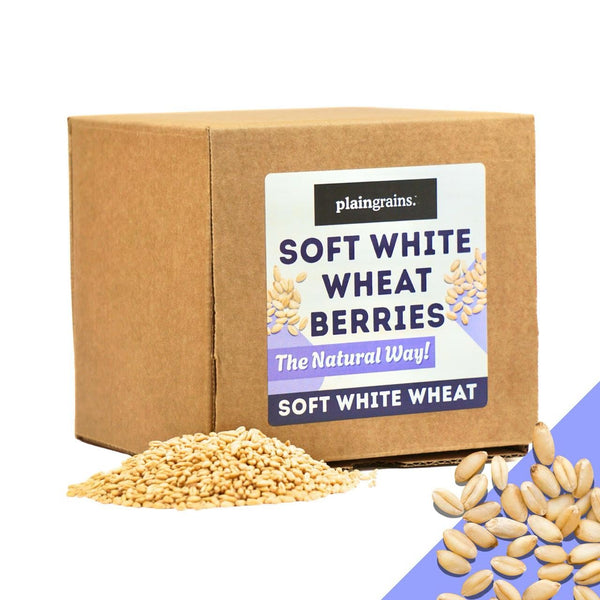 PlainGrains. The Natural Way | 5.5 LB Dry Soft White Wheat Berries