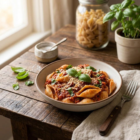 Tinkyada 8 oz (Pack 6) Grand Shell Brown Rice Pasta, Gluten Free, Bags of Whole Grain Pasta for Everyday Meals