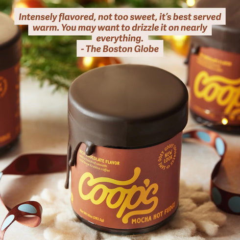 10 Coop's Mocha Hot Fudge: All Natural Cold Brew Mocha Hot Fudge Gluten Free Toppings for Icecream, Desserts and Coffee