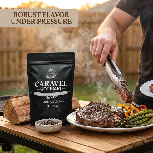 14 oz Smoked Garlic & Onion Sea Salt with Umami Flavor Smoked over Alderwood Onion & Garlic Salt Seasoning