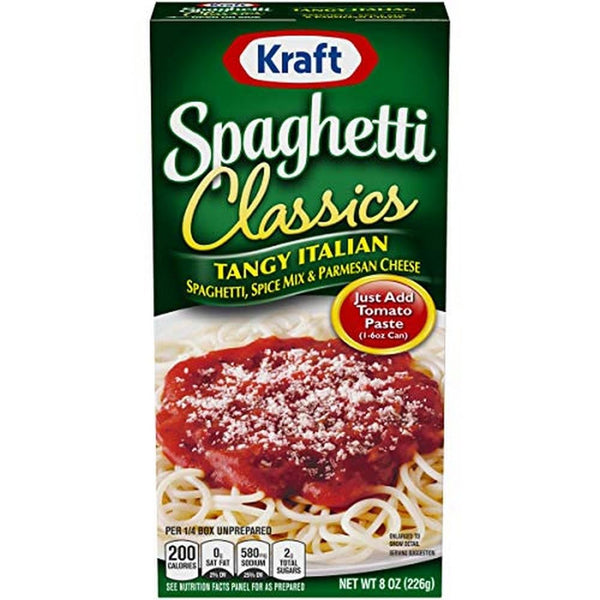 Kraft Spaghetti Classics Tangy Italian Spaghetti, Spices, & Parmesan Cheese Meal Mix,