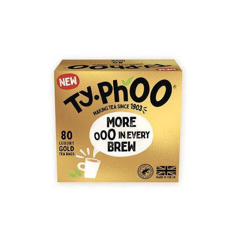 TY.PHOO Typhoo Gold (More In Every Brew) 80 Luxury Tea Bags (Pack of