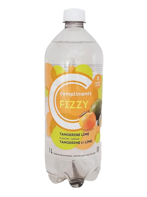 Compliments FIZZY Tangerine Lime Flavored Sparkling Water, 1L/35.2 fl oz