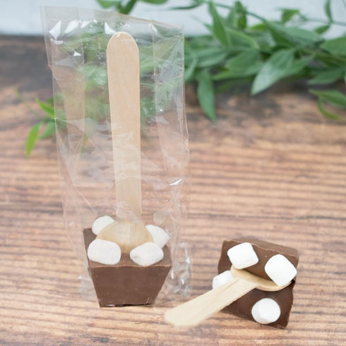 12 Gourmet Milk Chocolate Spoons with Mini Marshmallows - Pieces