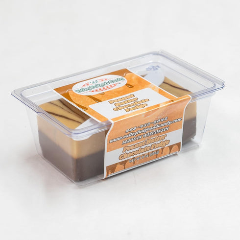 4 8 oz Packs Valley Fudge Peanut Butter Chocolate Fudge Two Pounds | Fresh Artisan Fudge | Made with Real Wisconsin