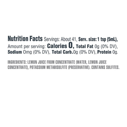 Ingrilli 100% 7 Oz (Pack 6) Lemon Juice from Concentrate, Fl Bottle