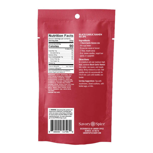 (1.6 oz Packet) Savory Spice Black Garlic Ramen Spice & Easy - Shoyu-Style Ramen Noodle Starter & Soup Mix