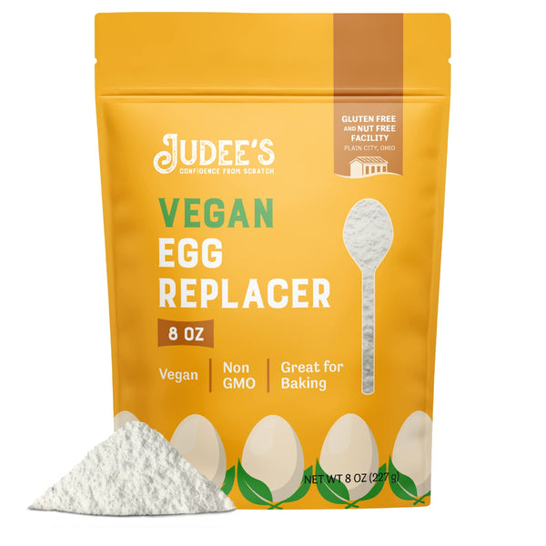 Judee's Vegan Egg Replacer Powder - 8 oz, Gluten-Free Baking Supplies for Homemade Treats and Baked Goods