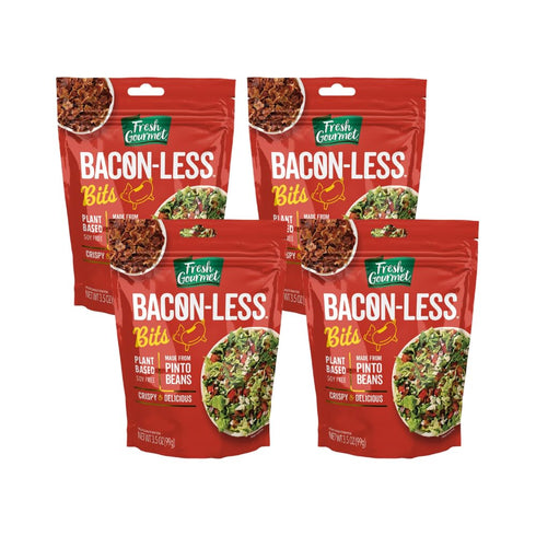 Fresh Gourmet Vegan Bacon-Less Bits - 3.5 oz Plant-Based Topping for Salads,