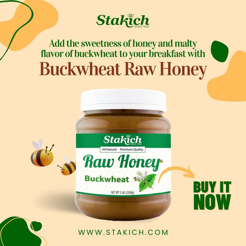 (40 Stakich Buckwheat Antioxidant Raw Honey - Pure, Unprocessed, Unheated, Kosher ounce))