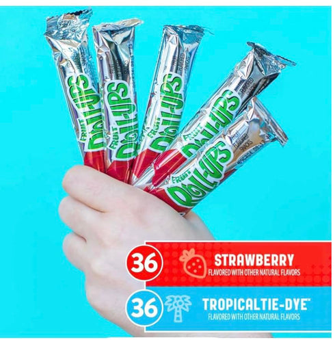 Express Minds llc Pack (0.5 oz., 72 Fruit Roll-Ups Fruit Snacks Variety Strawberry & Tropical Tie Dye | Gelatin