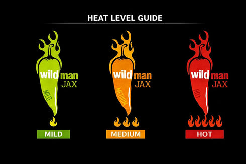 Wildman Jax 3 Pack 5.5 oz Pack) Premium Pepper Sauce Variety - Mild, Medium, Hot - Bottles (Variety