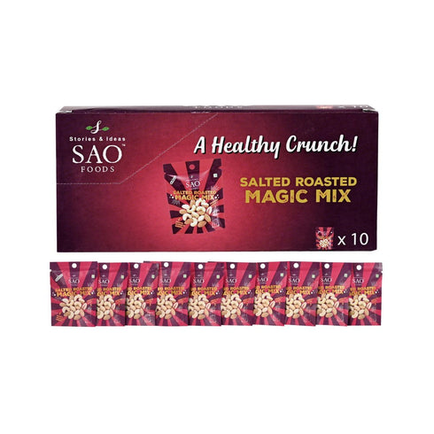 Stories & Ideas SAO Foods 4.2 oz Pack 10 Packs SAO Foods Salted & Roasted Magic Mix | of Mixed Nuts Individual