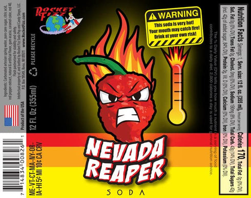 Rocket Fizz 4 Pack Hot Pepper Sodas | Mixed of Spicy Flavors | Handle the Heat | Real Cane Sugar | Includes Crazy Soda