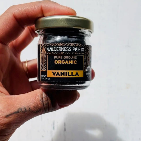 100% (14 Wilderness Poets, Pure Vanilla Powder - Organic Ground Vanilla Beans - Tahitian Variety, Grade A | Potent