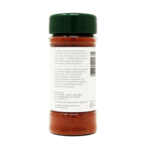 2 oz Badia Organic Paprika, Sweet & Smoky Flavor, Ground Red Pepper for Cooking, Seasoning, and Garnishing