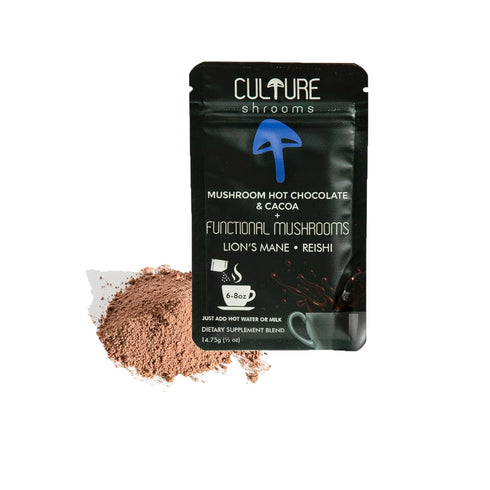 Culture Shrooms Mushroom Hot Chocolate-12 pack ; Functional Mushrooms Lion's Mane; Reishi