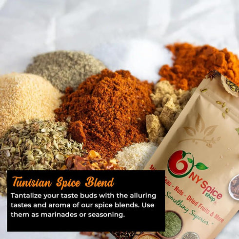 NY SPICE SHOP Tunisian Seasoning Blend – Harissa Seasoning – Mixed Spice Powder – Spicy Seasoning Mix – Herb Spice Flavor – Great For Harissa Paste (4 Ounce)