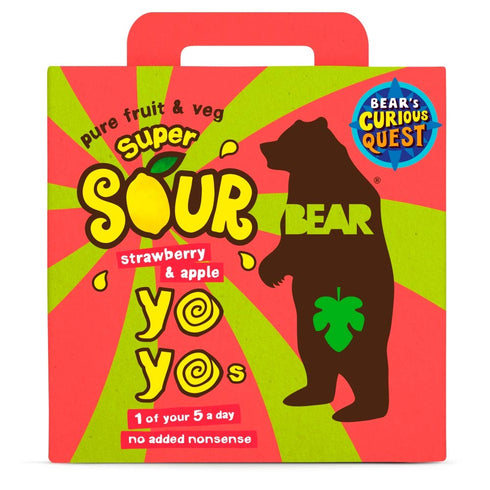 Bear Yo Yo's Super Sour Strawberry And Apple 10 Fruit Rolls