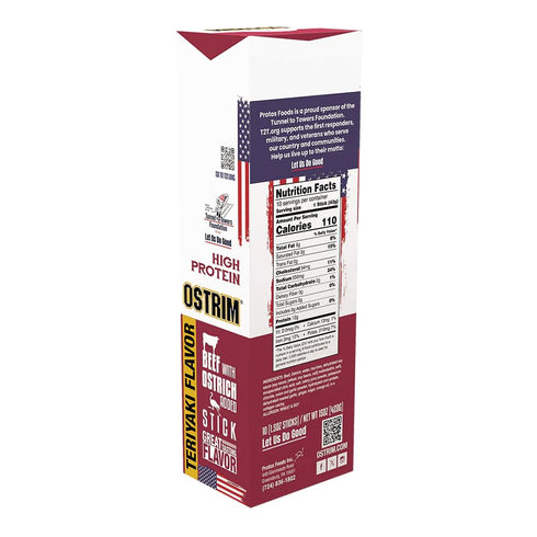 (1.5oz) (2 Packs 10) (1.5, Ostrim High Protein Snack Stick, of Teriyaki (Beef & Ostrich))