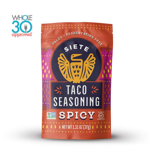 Pack 30 3 3 (6 Packets) Siete Taco Seasoning Mix | Gluten Free | Vegan | Paleo | Preservative Free | Whole Approved |