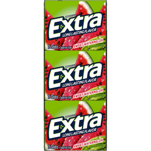 12 (Pack 12) Extra Chewing Gum, Sweet Watermelon Sugarfree, Ounce
