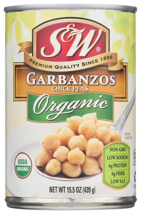 S&W Garbanzo Beans, Organic, 15-ounces (Pack of12)