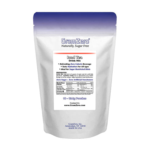 GramZero Sugar Free Iced Tea Drink Mix, Pitcher Pack - Zero Calorie, Stevia Sweetened