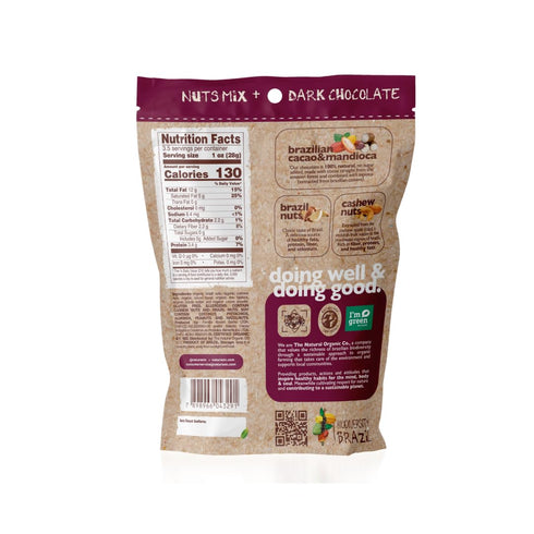 Pack 2 Naturanic Brazilian Dark Chocolate Covered Nuts Snack, No sugar, Keto friendly, Net Carb Zero, All NAtural