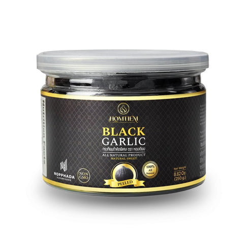 Homtiem Black Garlic 8.82oz(250g), Whole Peeled Black Garlic, Natural organic sause whole