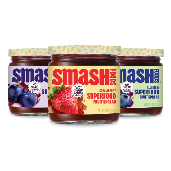 Smash Foods Jam, Variety 3-Pack Family Favorites | No Sugar Added, Naturally