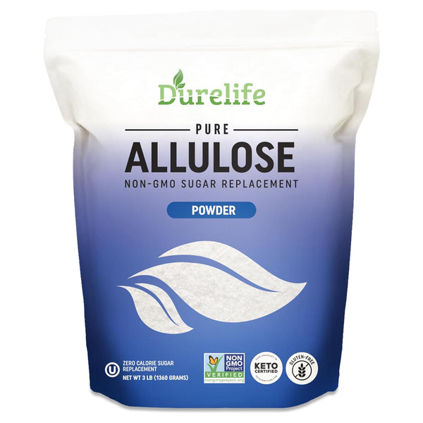 Durelife Allulose sweetener, 3 lb 100% Pure No Erythritol powdered Sugar Substitute,