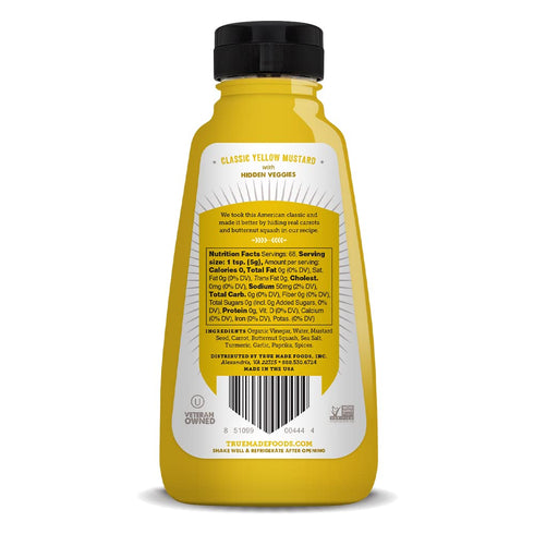 30, (12oz, 1 Pack) True Made Foods Ball Park Hot Dog Yellow Mustard, Keto, Whole Vegan