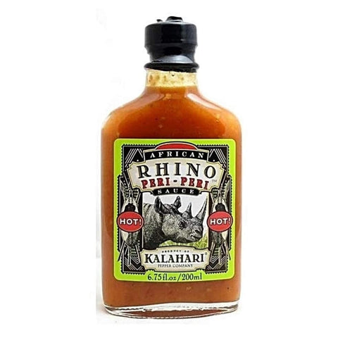 RetailSource Kalihari Pepper African Rhino Peri-Peri Sauce - Hot!, 6.75 oz., 1 Bottle