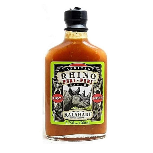 RetailSource Kalihari Pepper African Rhino Peri-Peri Sauce - Hot!, 6.75 oz., 1 Bottle
