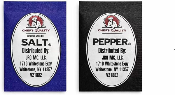Generic Salt and Pepper Packets - 250 Pack Iodized Salt, 250 Pack Pepper